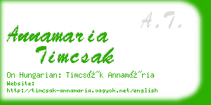 annamaria timcsak business card